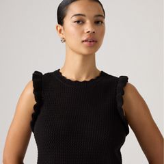 Lulu Flutter Sleeve Sweater Tank — Anthracite Night - Black 2