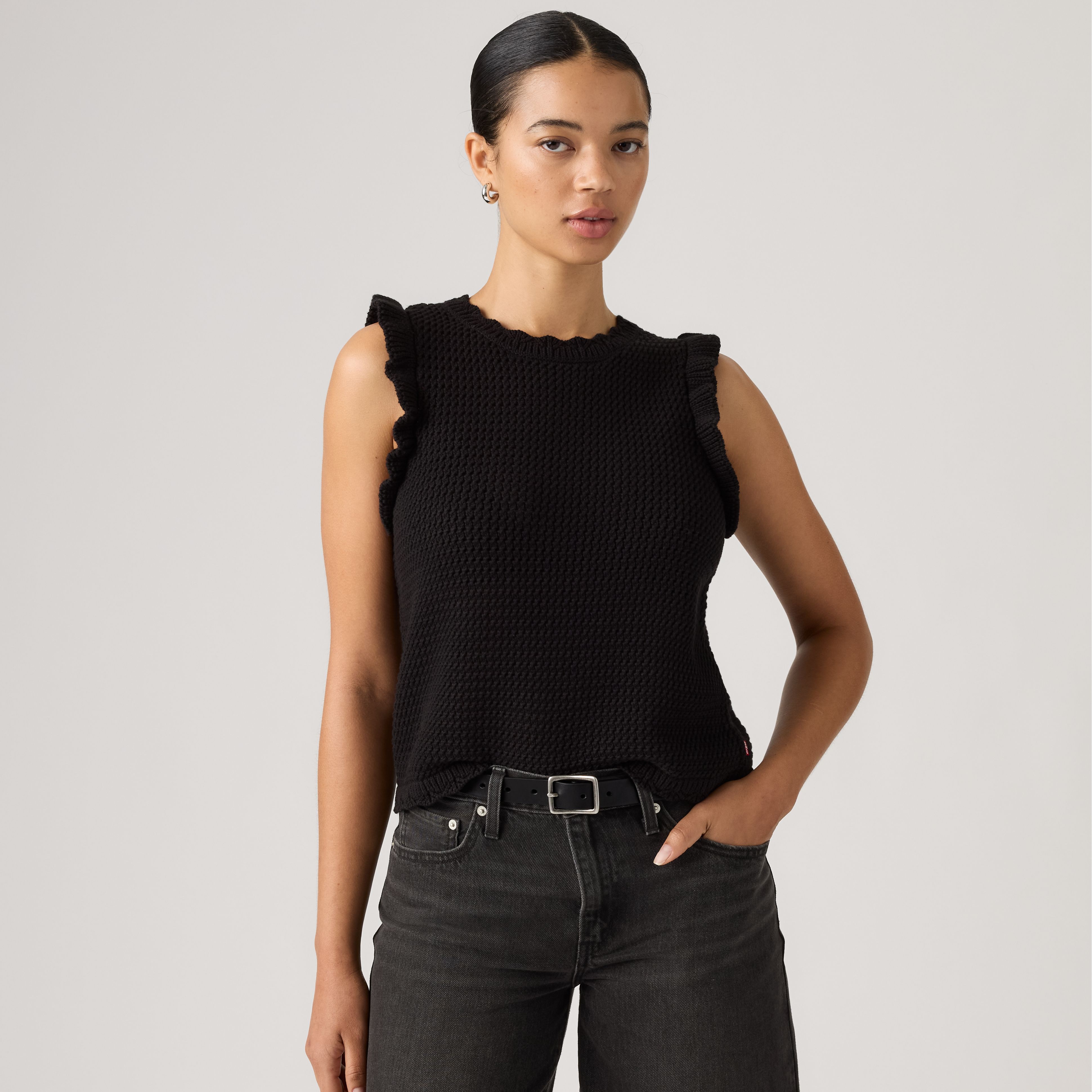 Lulu Flutter Sleeve Sweater Tank Top 1
