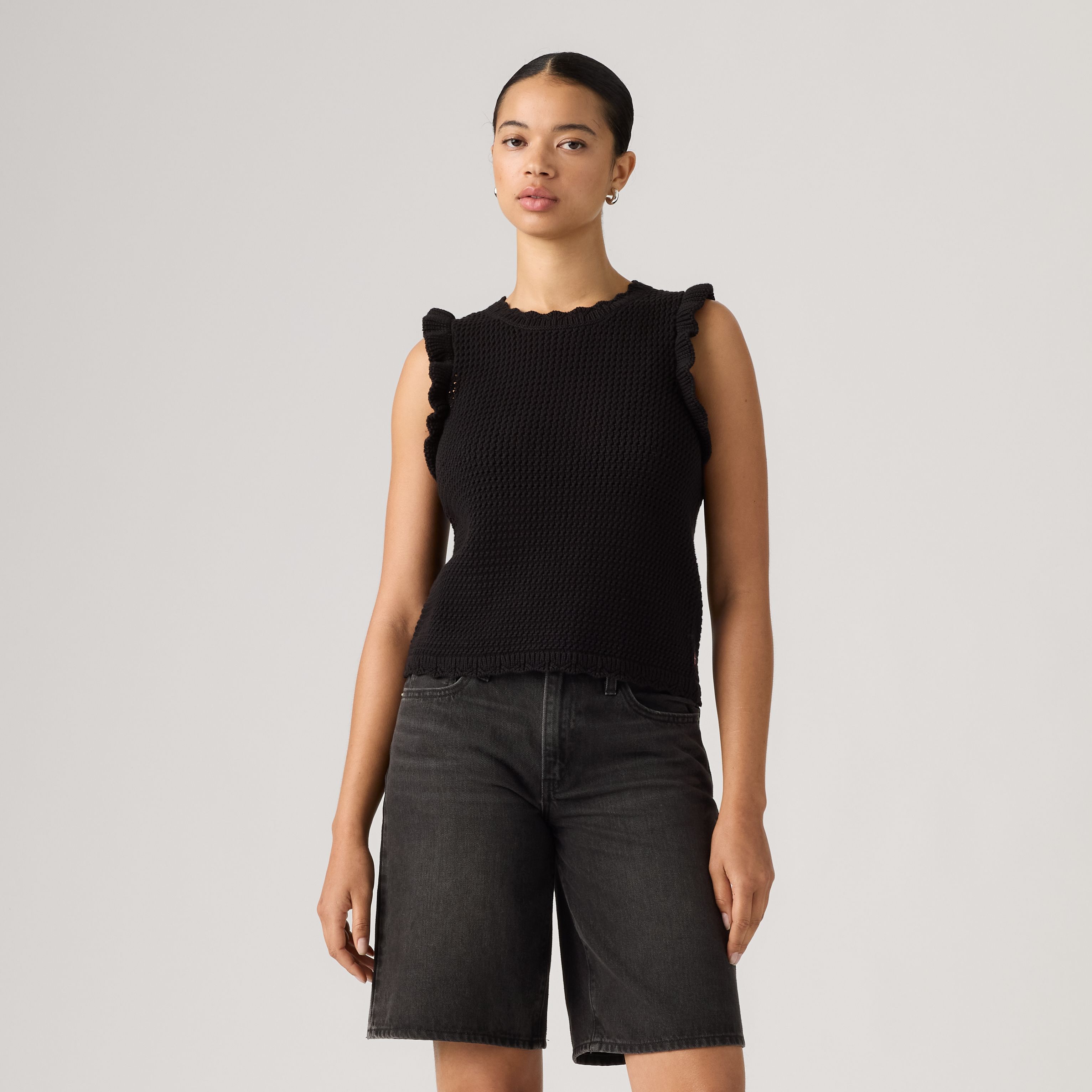 Lulu Flutter Sleeve Sweater Tank Top 3