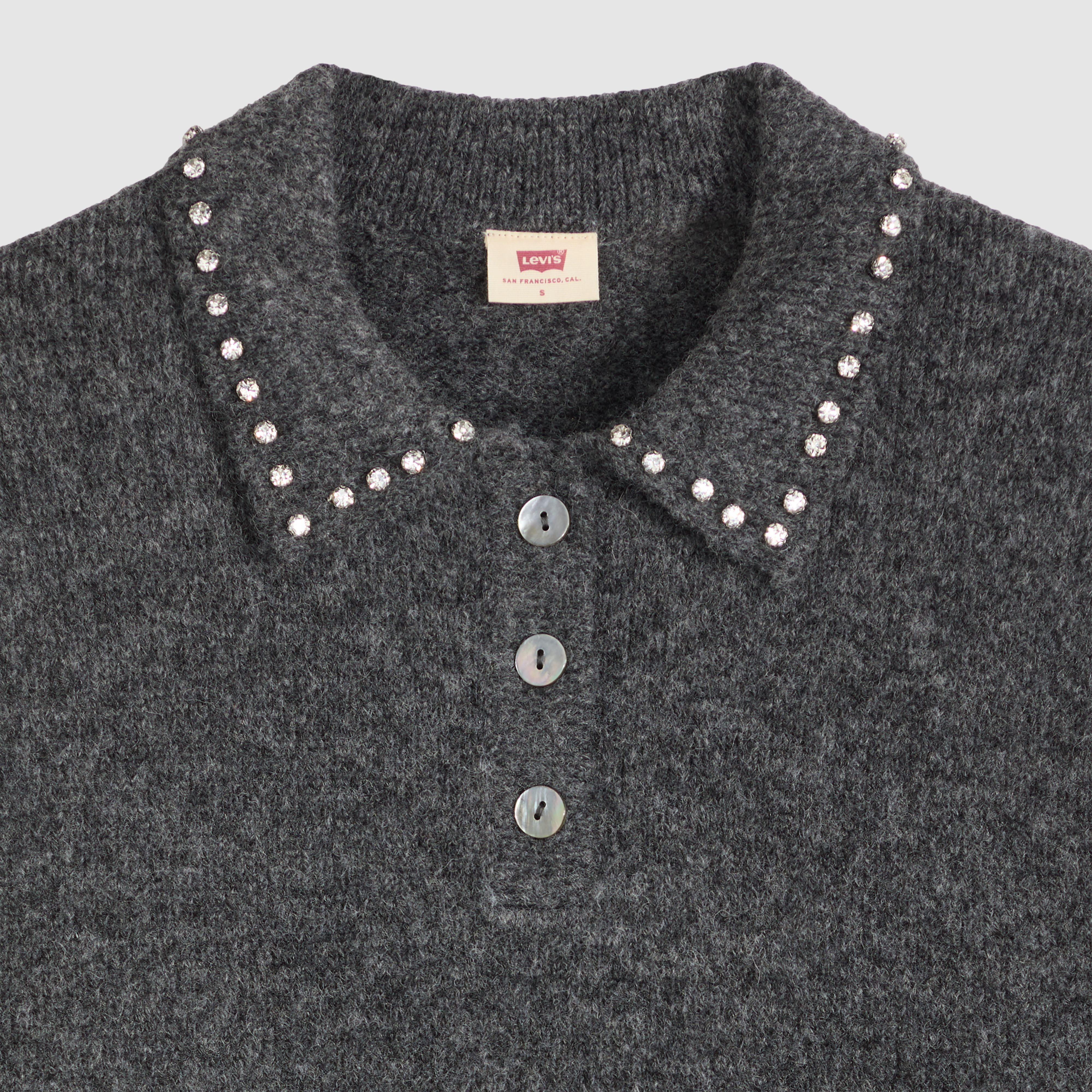 Rhinestone Collared Sweater 6
