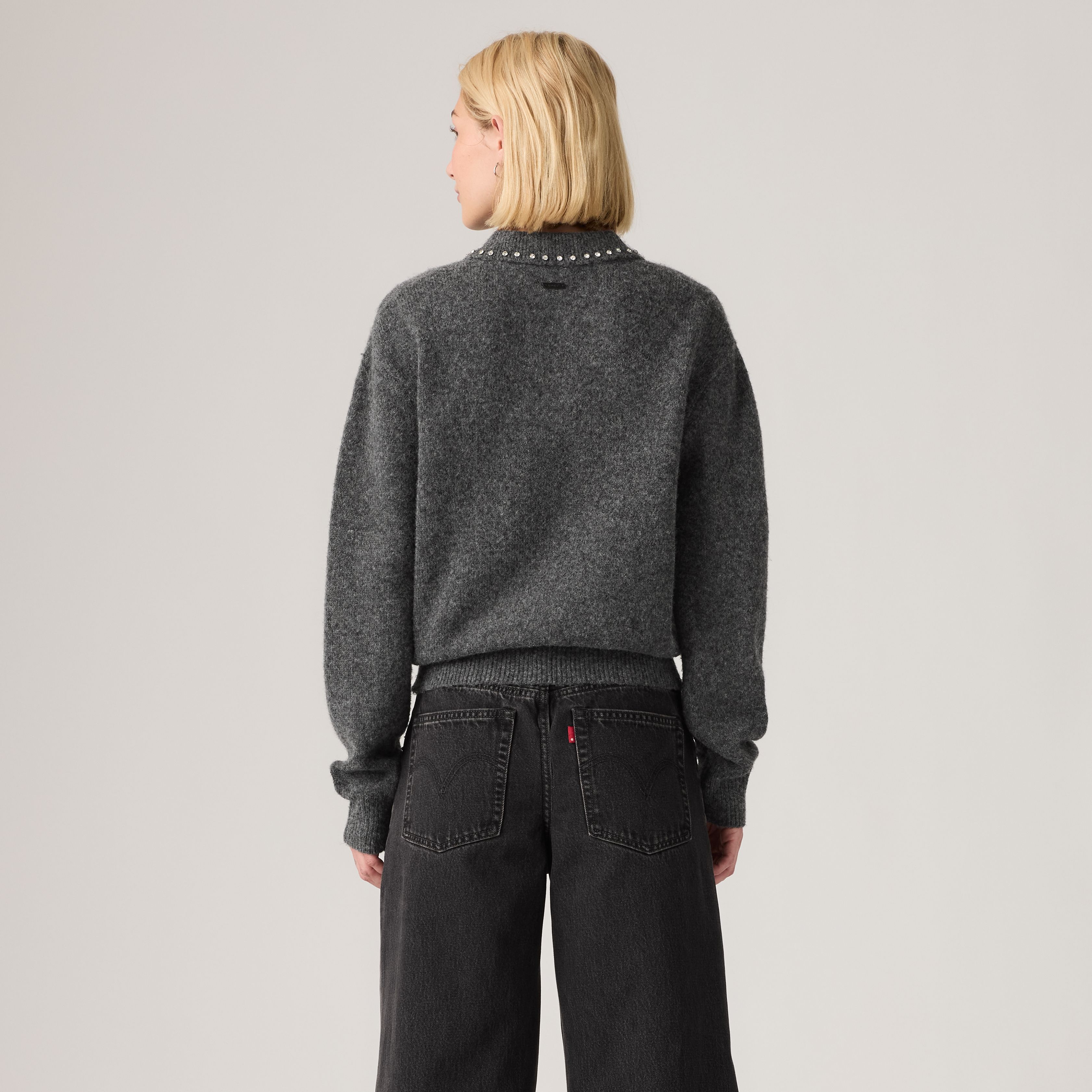 Rhinestone Collared Sweater 4