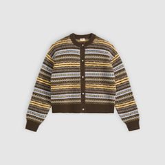 Charlotte Crewneck Cardigan — Lea Fairisle Java - Multi Colour 5