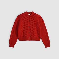 Charlotte Crewneck Cardigan — Emboldened - Red 5