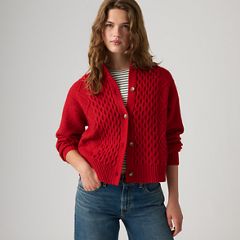 Charlotte Crewneck Cardigan — Emboldened - Red 1