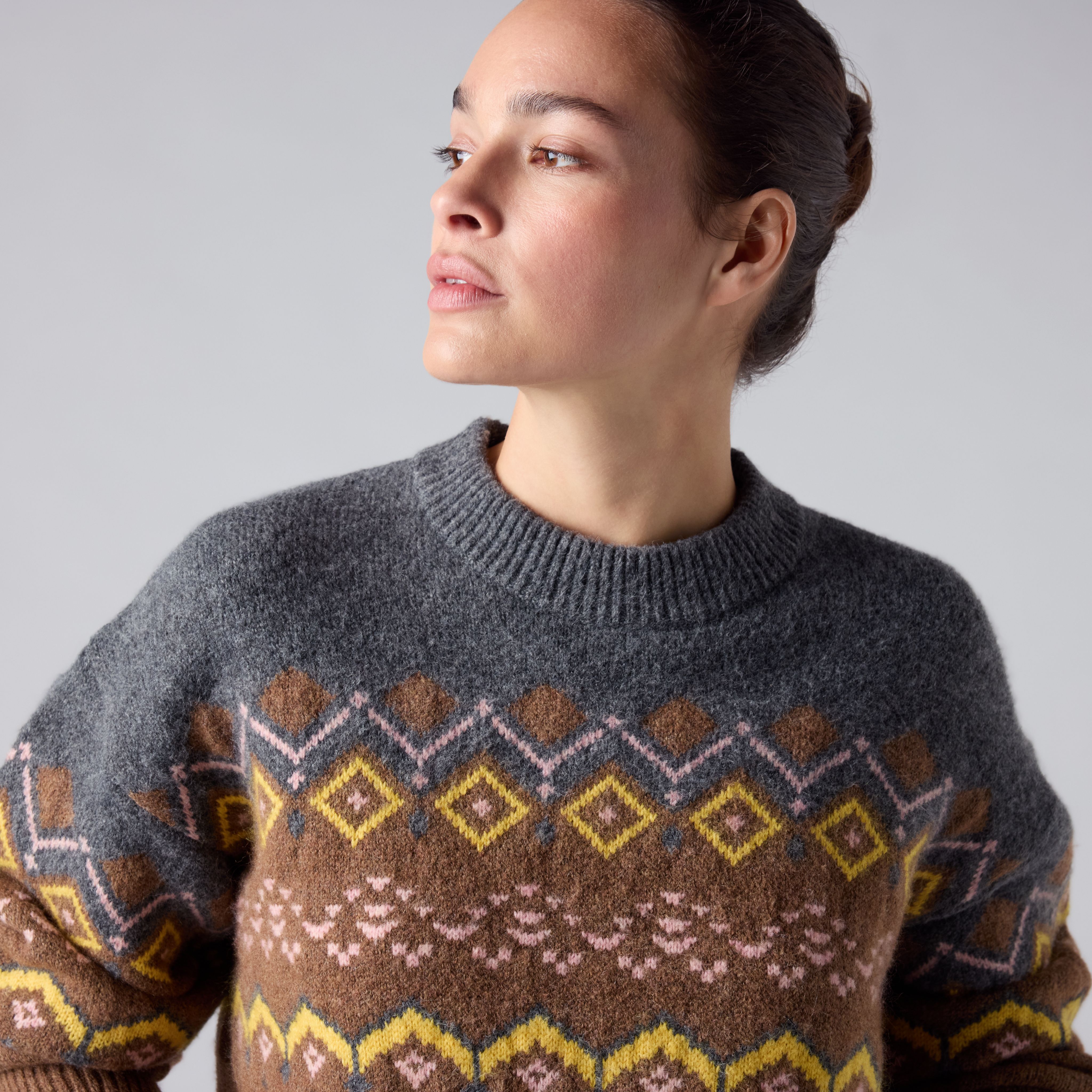 Suéter de cuello redondo Charlotte en Fair Isle 2