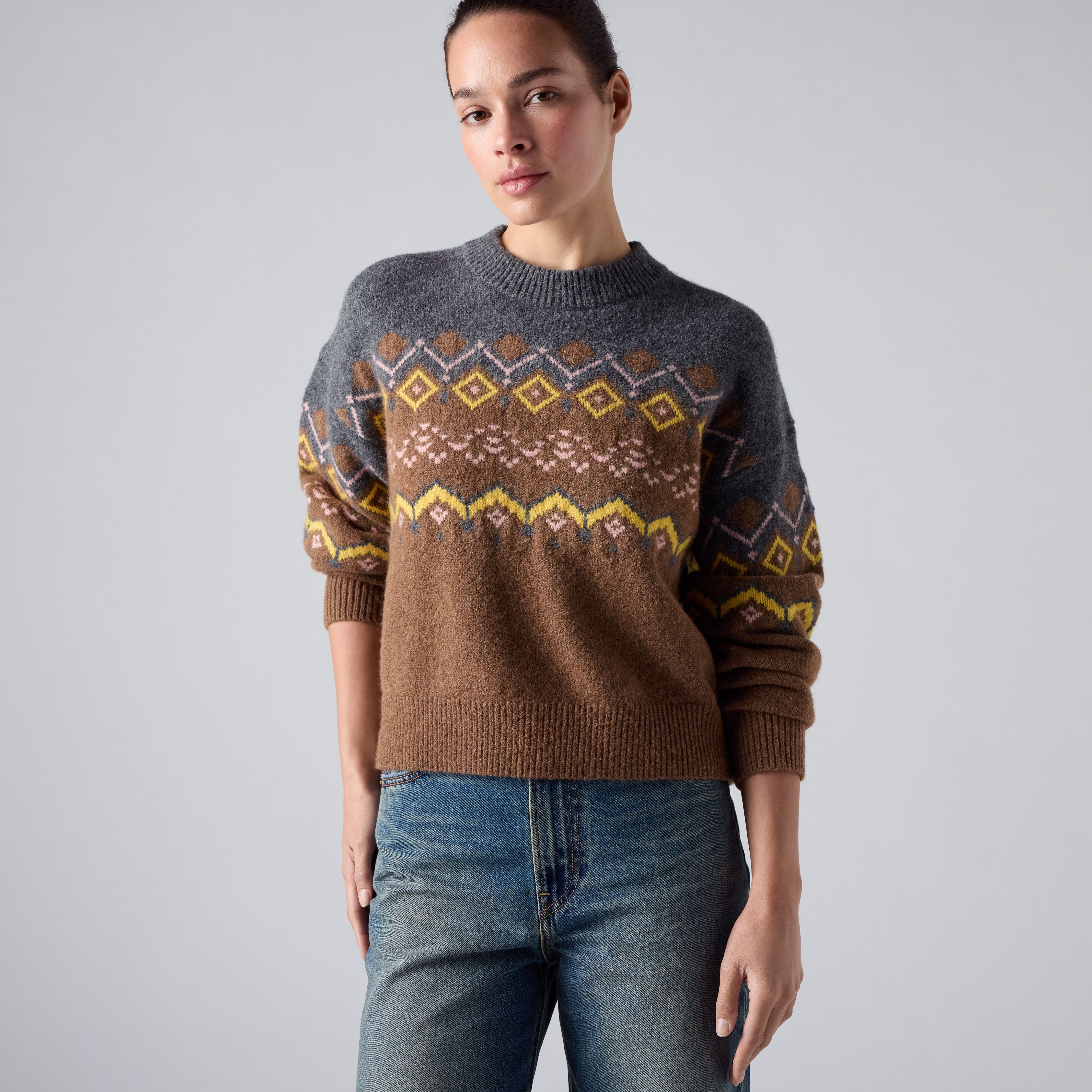 Suéter de cuello redondo Charlotte en Fair Isle 1