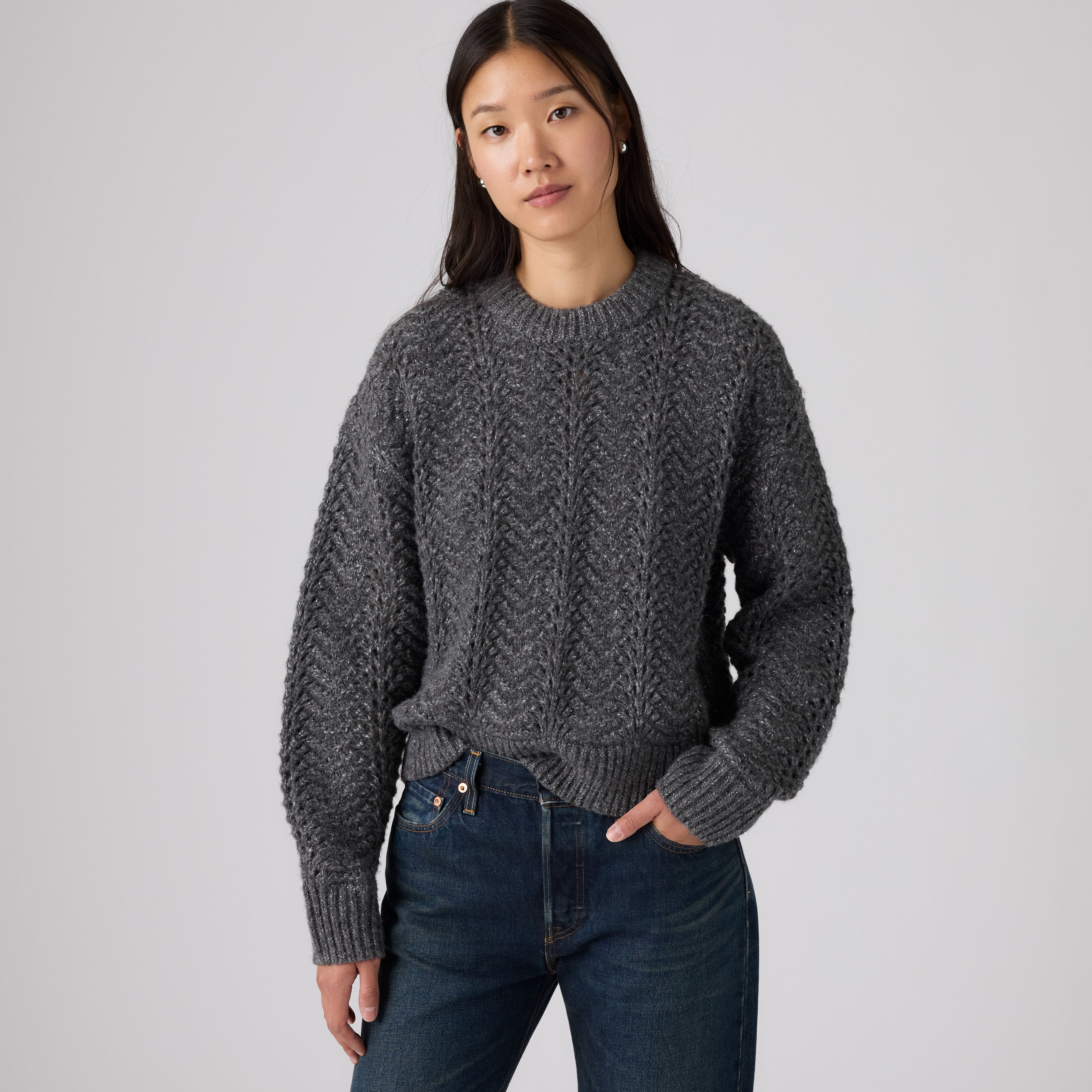Charlotte Pointelle Crewneck Sweater 5