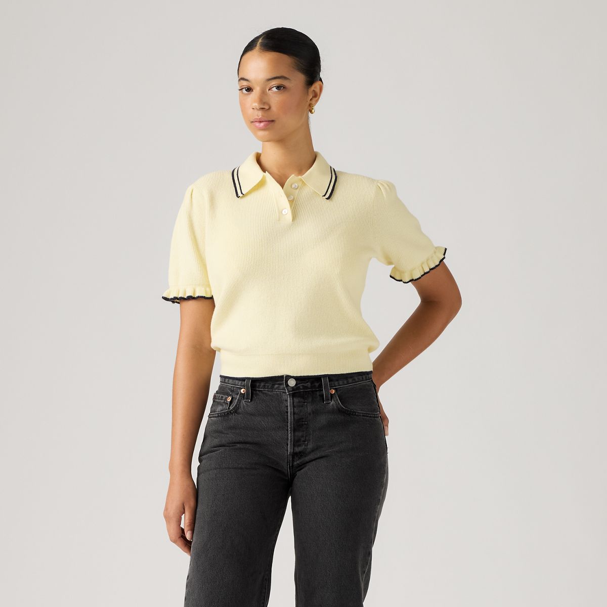 Supersoft Summer Short-Sleeve Polo — Pear Sorbet - Yellow