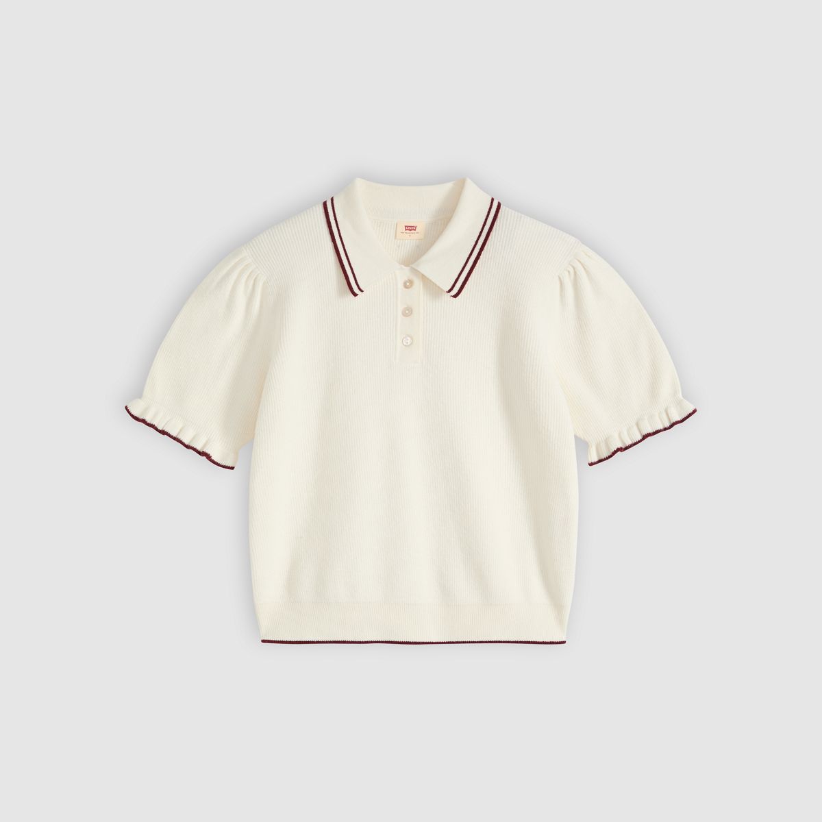 Supersoft Summer Short-Sleeve Polo — Cabernet Egret - White
