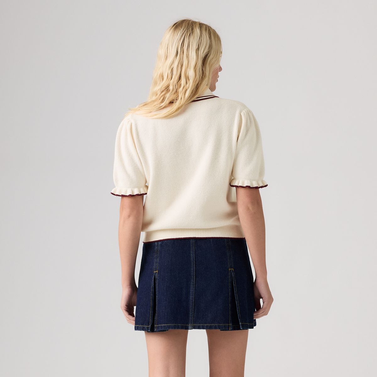 Supersoft Summer Short-Sleeve Polo — Cabernet Egret - White