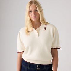 Supersoft Summer Short-Sleeve Polo — Cabernet Egret - White 1