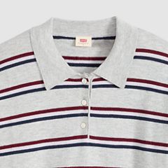 Supersoft Long-Sleeve Polo — Jade Stripe Light Grey Heather - Multi-Color 6