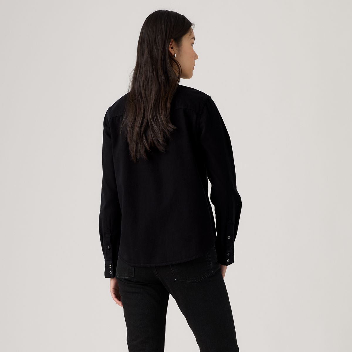 Heritage Western Denim Button Down Shirt — Basic Night Western - Black