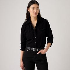Heritage Western Denim Button Down Shirt — Basic Night Western - Black 1