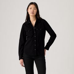 Heritage Western Denim Button Down Shirt — Basic Night Western - Black 3