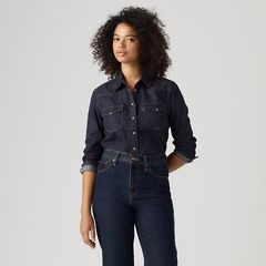 Heritage Western Denim Button Down Shirt — First Impression Western - Blue 3