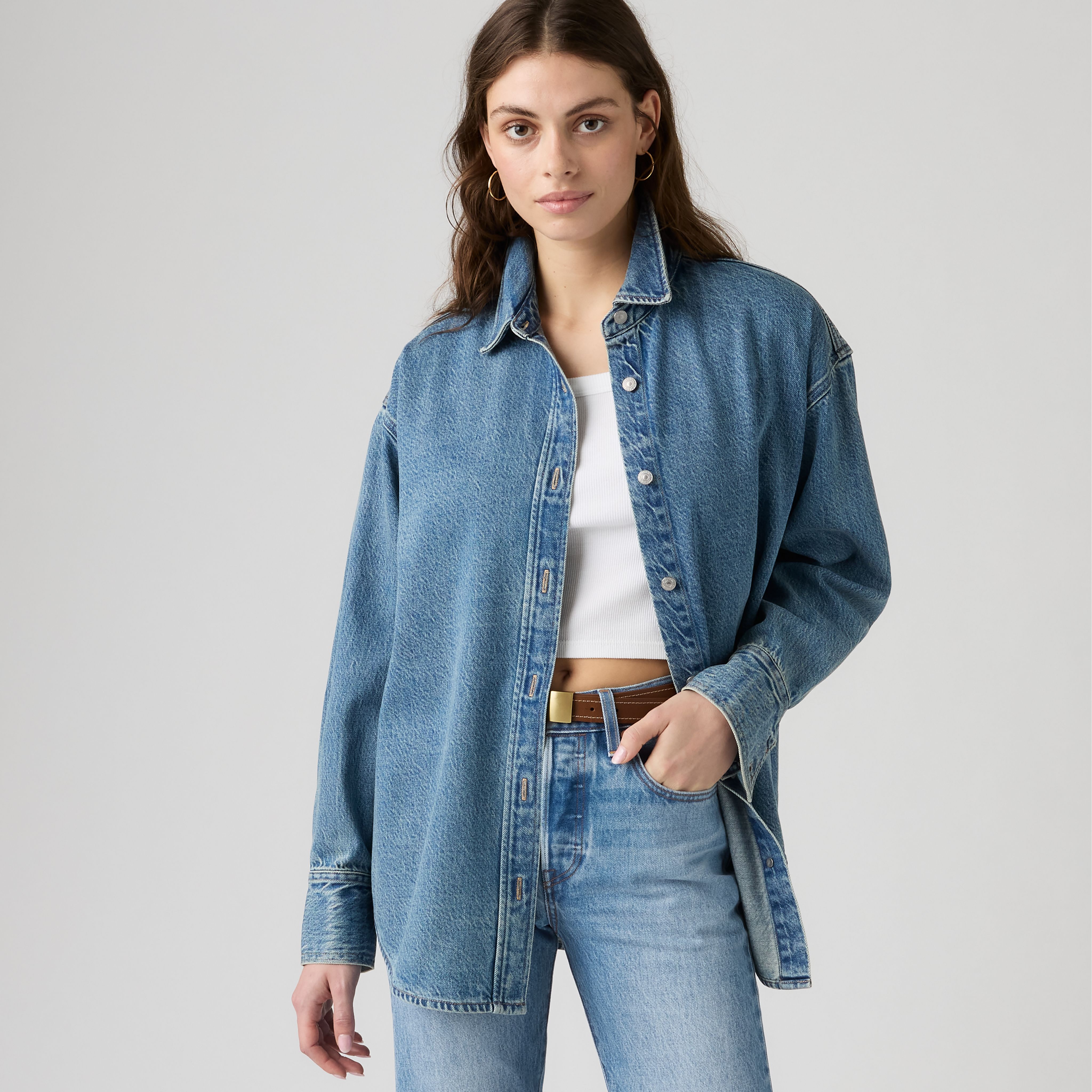 Jordan Denim Button Down Shirt 1