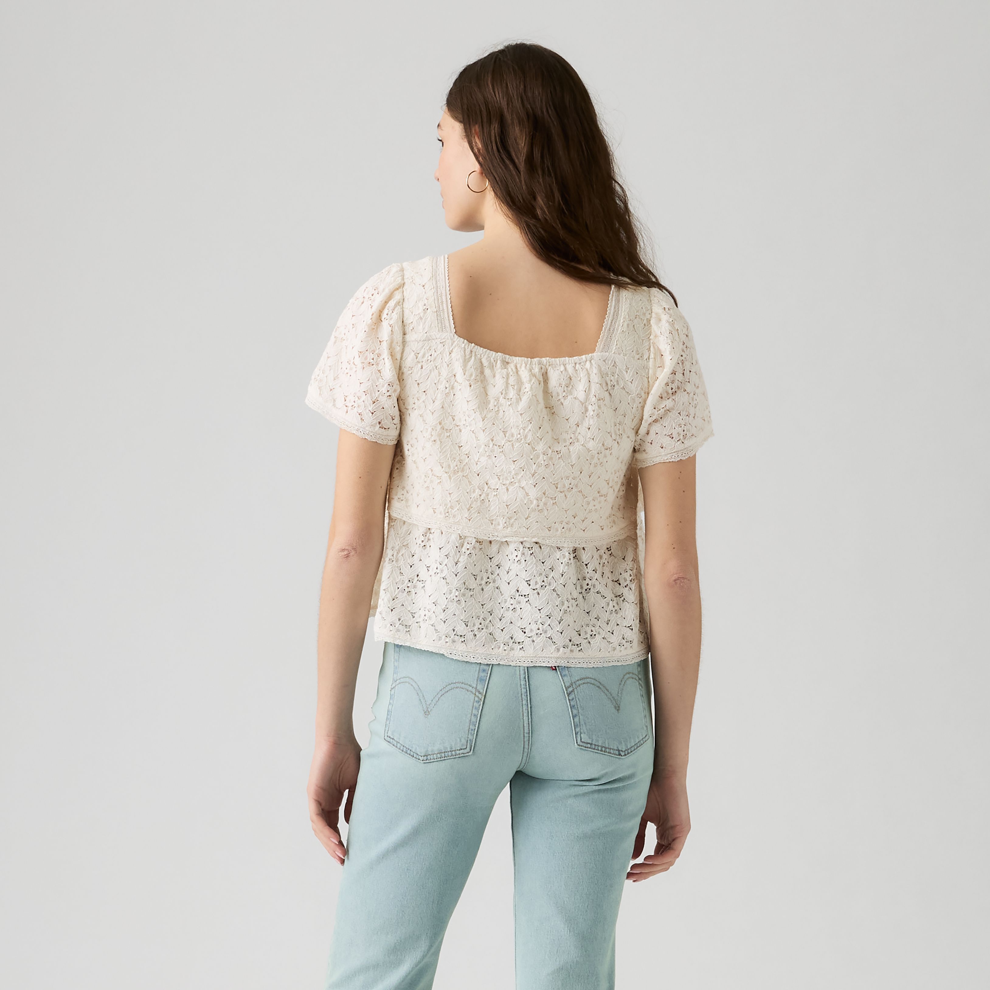 Dom Short-Sleeve Lace Blouse 4