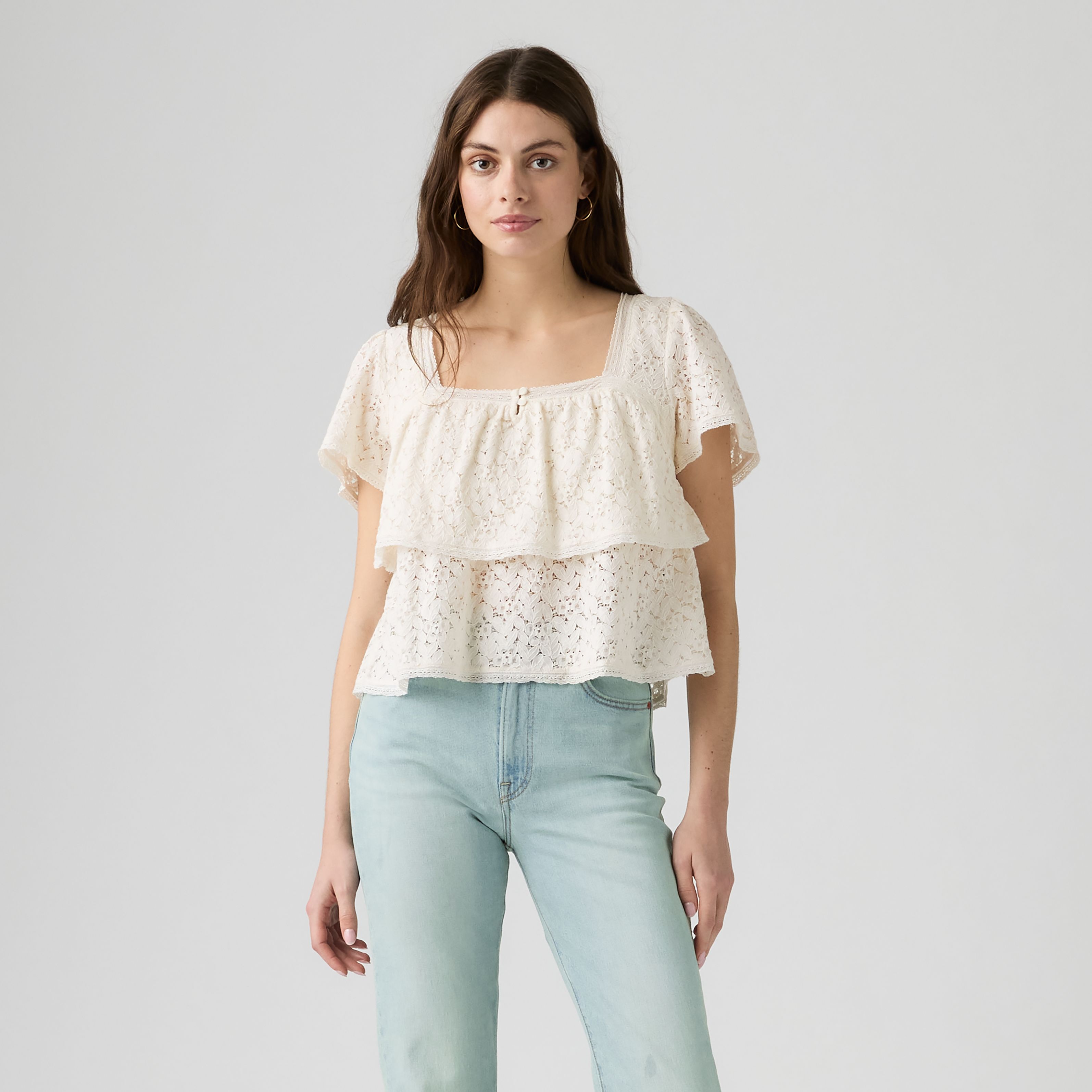 Dom Short-Sleeve Lace Blouse 3