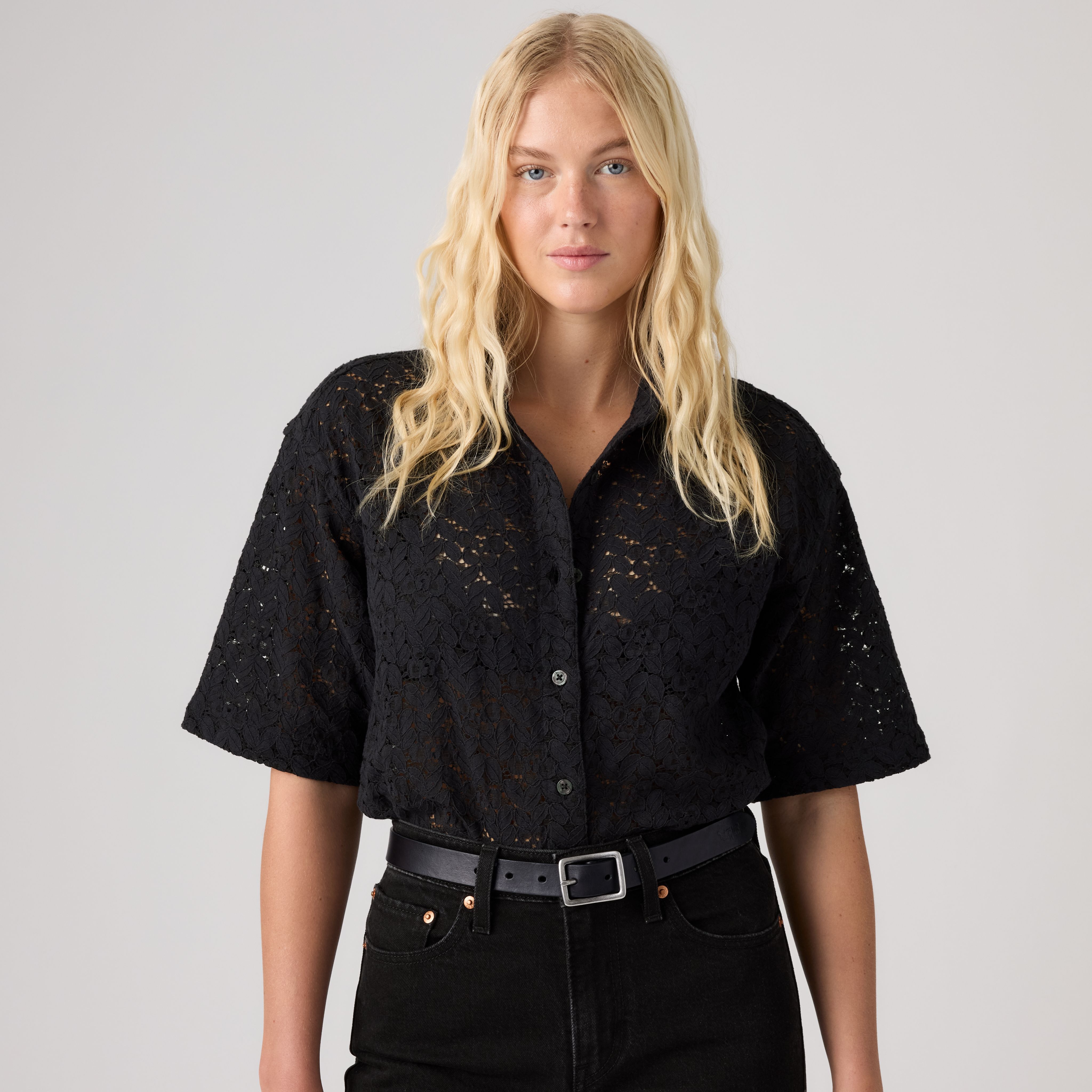 Harlie Short Sleeve Lace Shirt 1