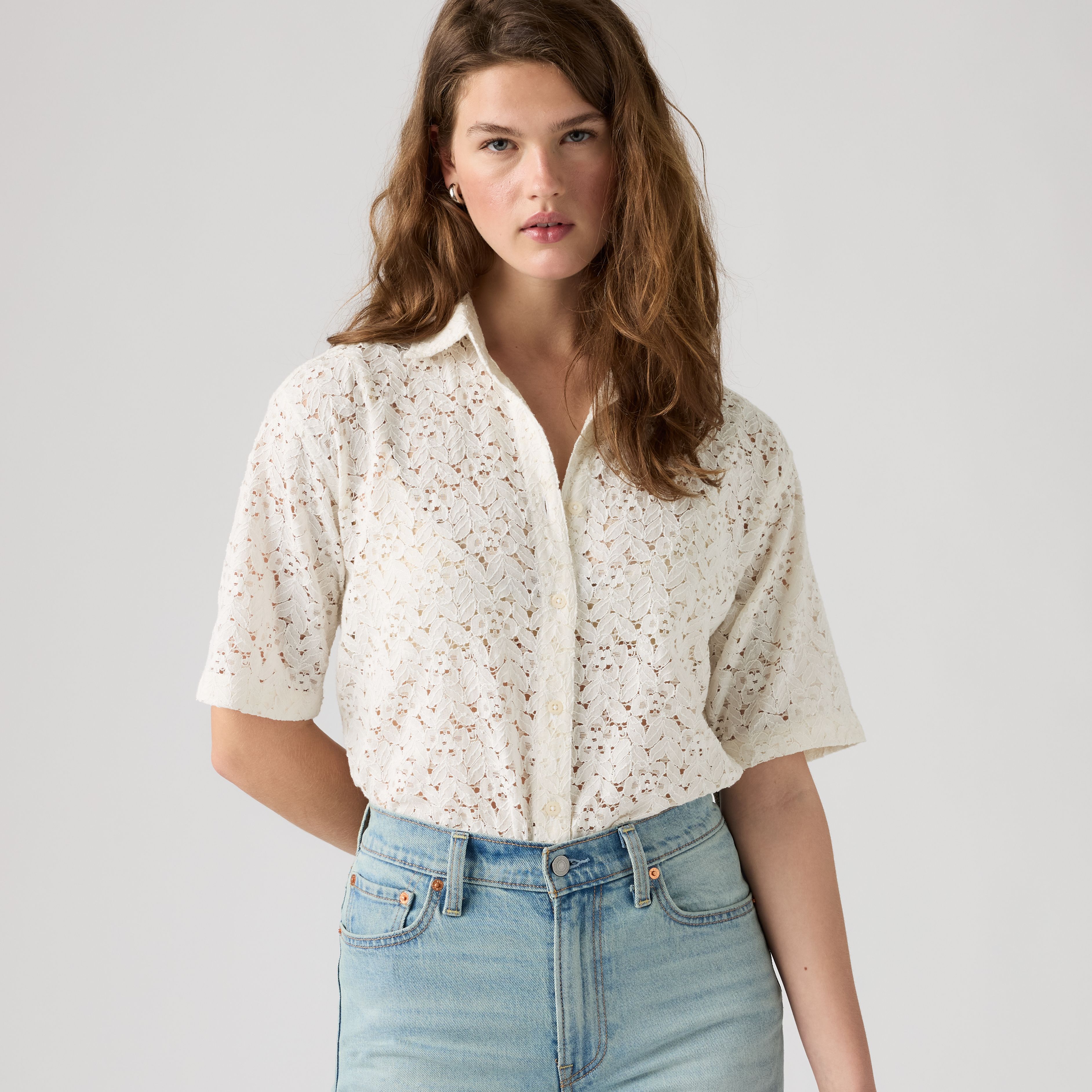 Harlie Short Sleeve Lace Shirt 1