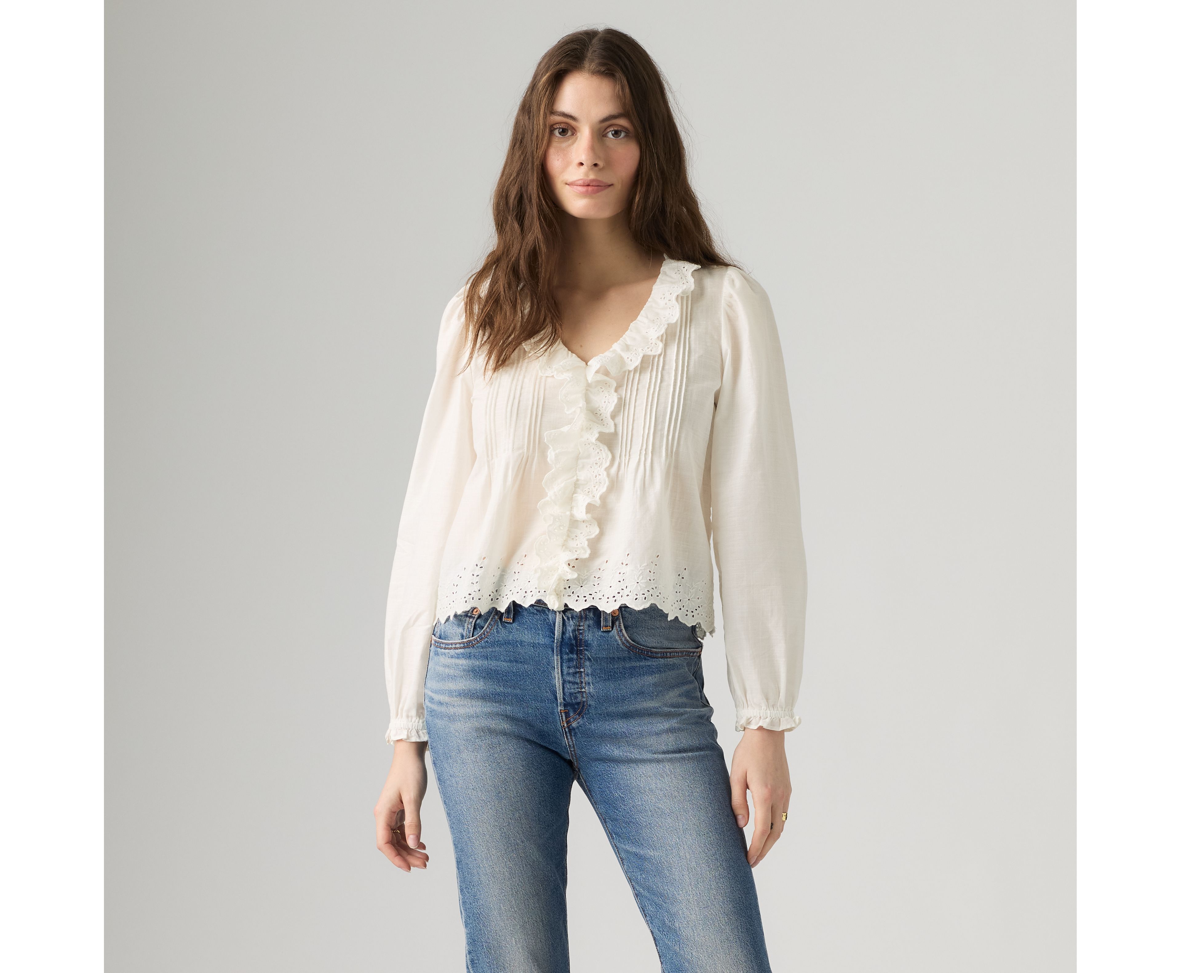 Claire Long-Sleeve Button Down Blouse