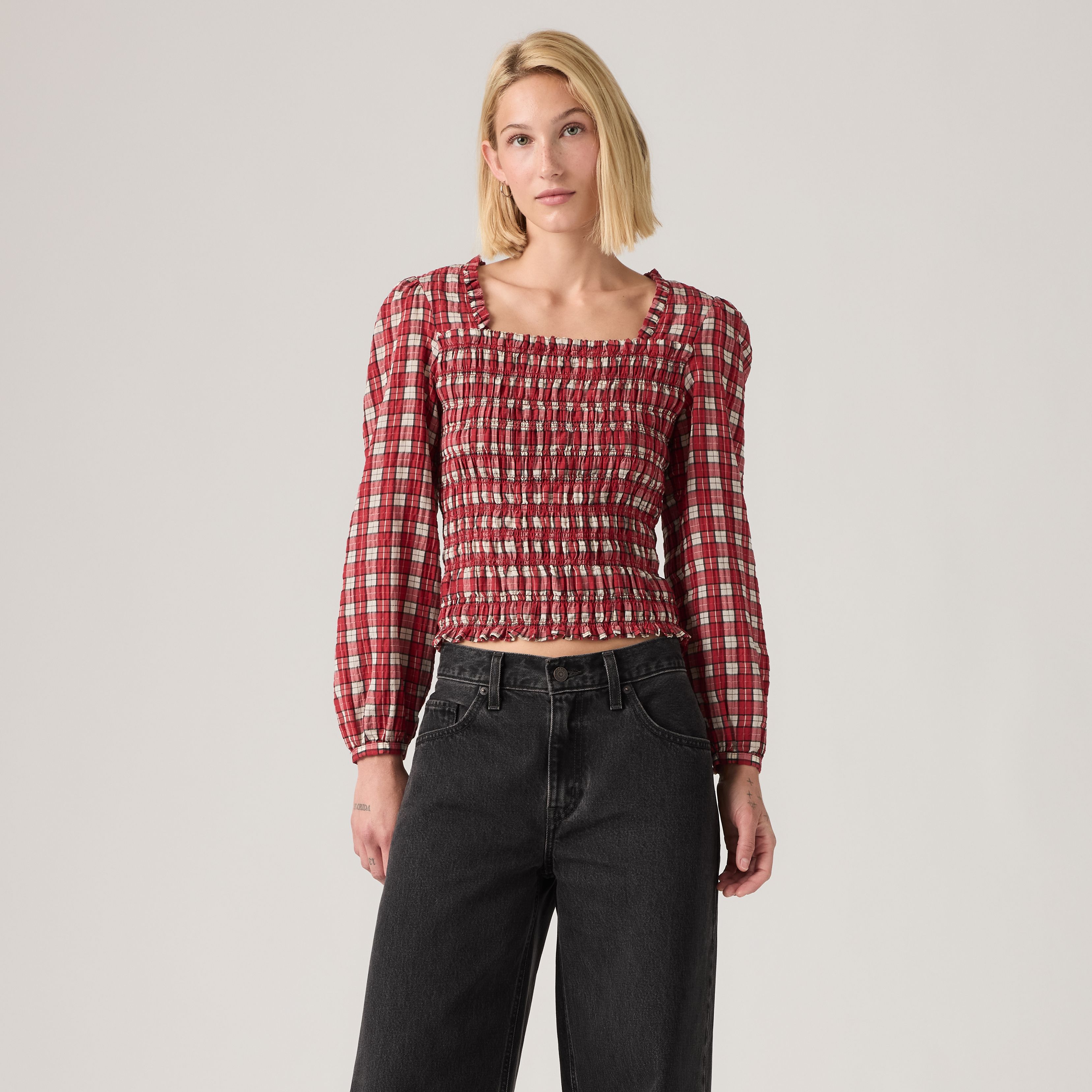 Heather Long-Sleeve Ruched Blouse 3