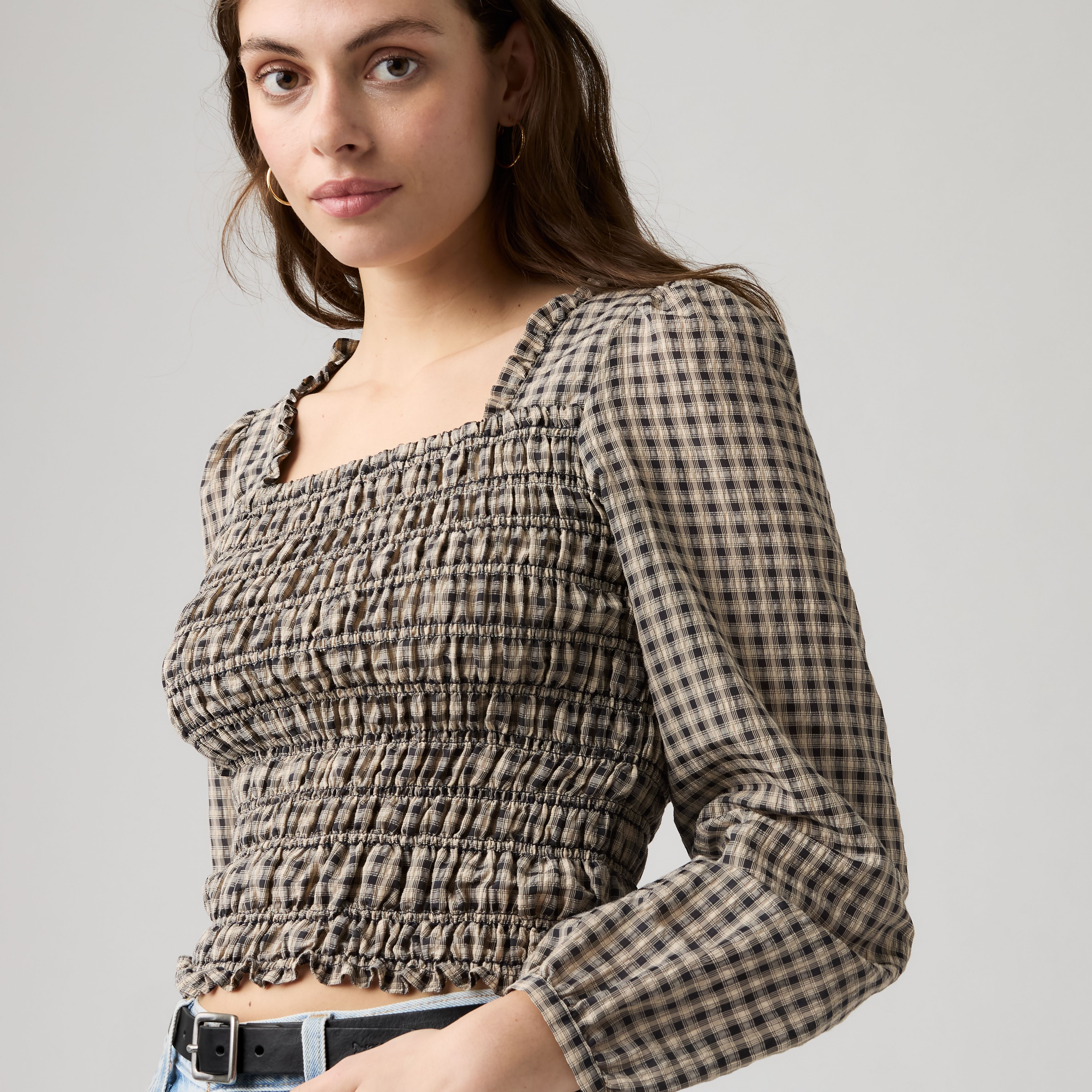 Heather Long-Sleeve Ruched Blouse 2