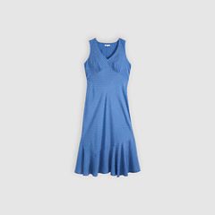 Brita Slip Midi Dress — Tovi Dot Delft - Blue 6