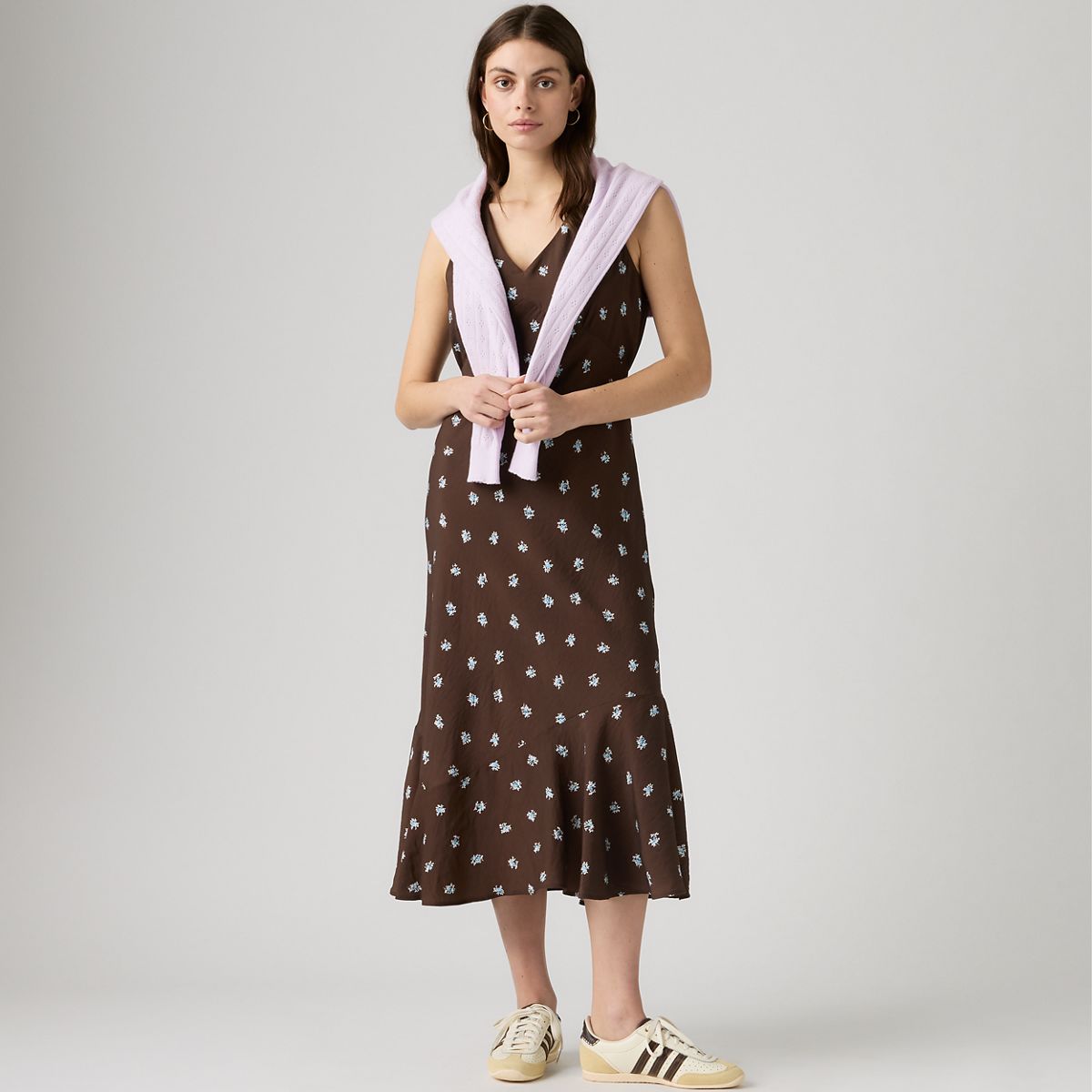 Brita Slip Midi Dress — Runa Floral Java - Multi-Color