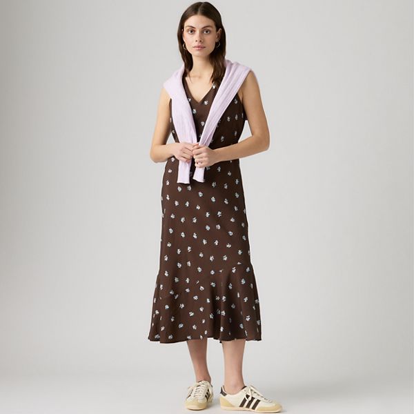 Brita Slip Midi Dress — Runa Floral Java - Multi-Color
