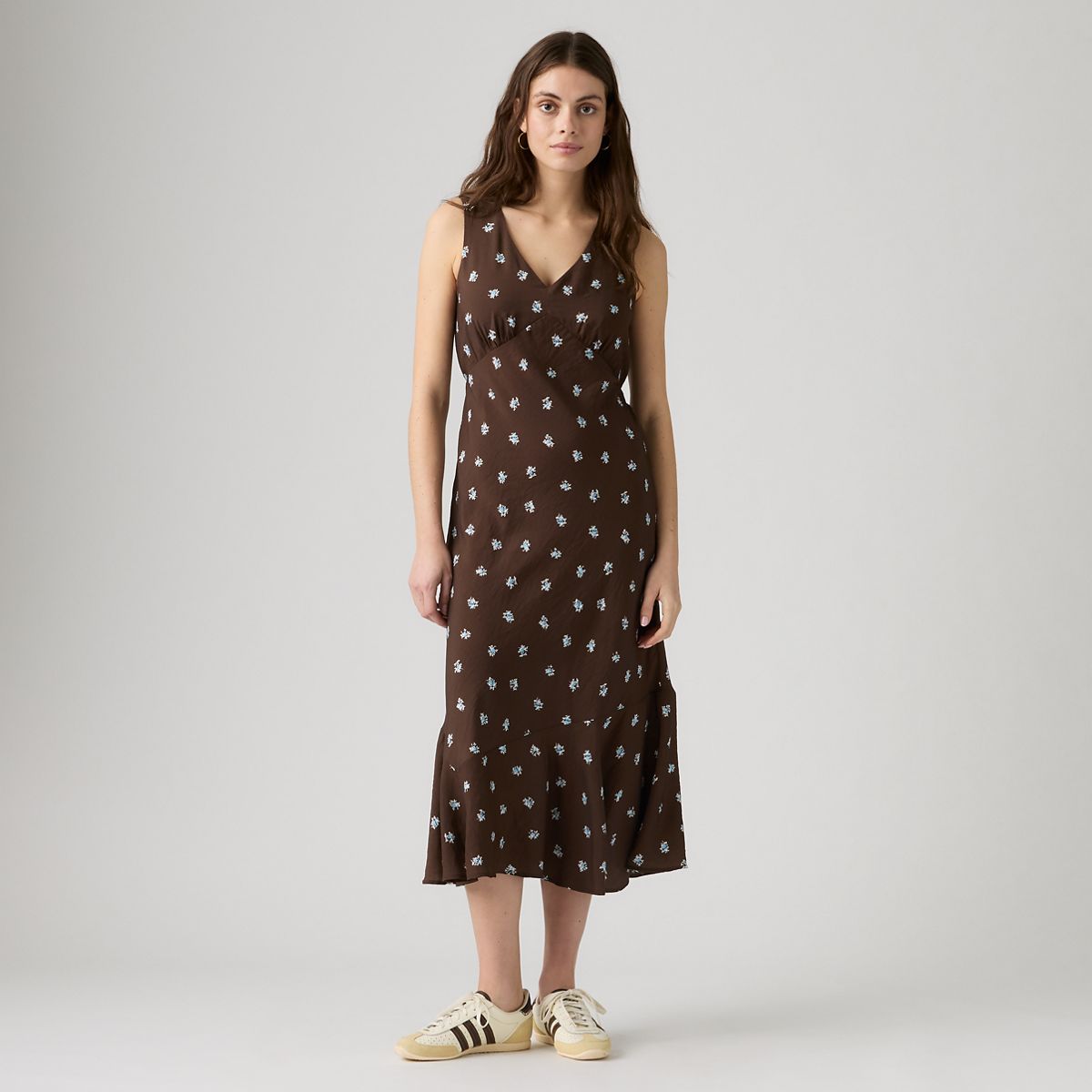Brita Slip Midi Dress — Runa Floral Java - Multi-Color