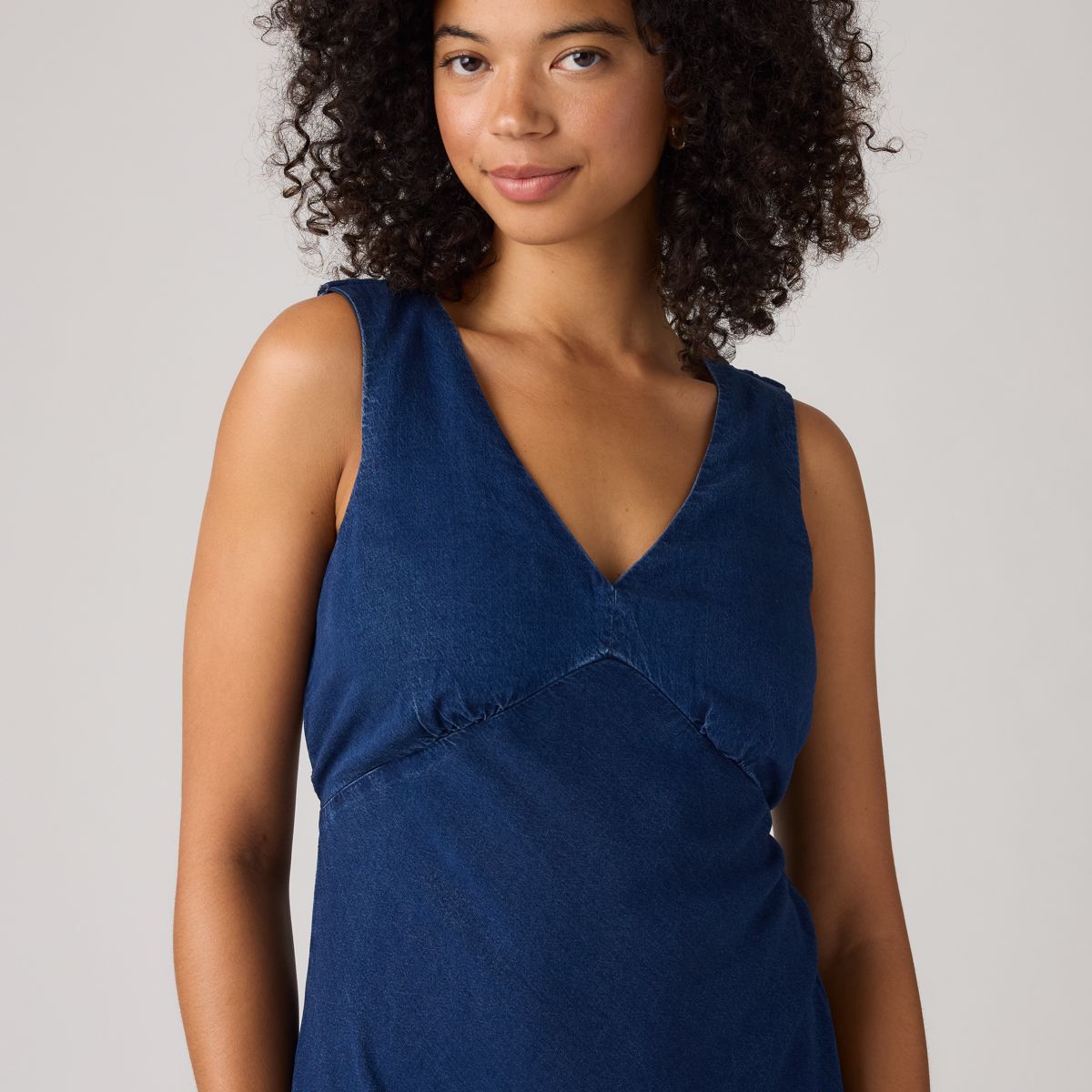 Brita Slip Midi Dress — Starry Eyes - Dark Wash