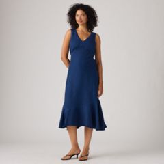 Brita Slip Midi Dress — Starry Eyes - Dark Wash 3