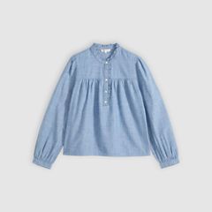 Perla Long-Sleeve Blouse — Slow Dance - Blue 5