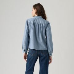 Perla Long-Sleeve Blouse — Slow Dance - Blue 4