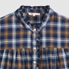 Perla Long-Sleeve Blouse — Isolde Plaid  Navy - Multi-Color 6
