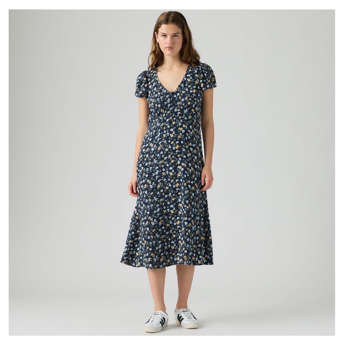 Lilith Midi Dress — Didion Floral Multi Navy Blazer - Multi-Color