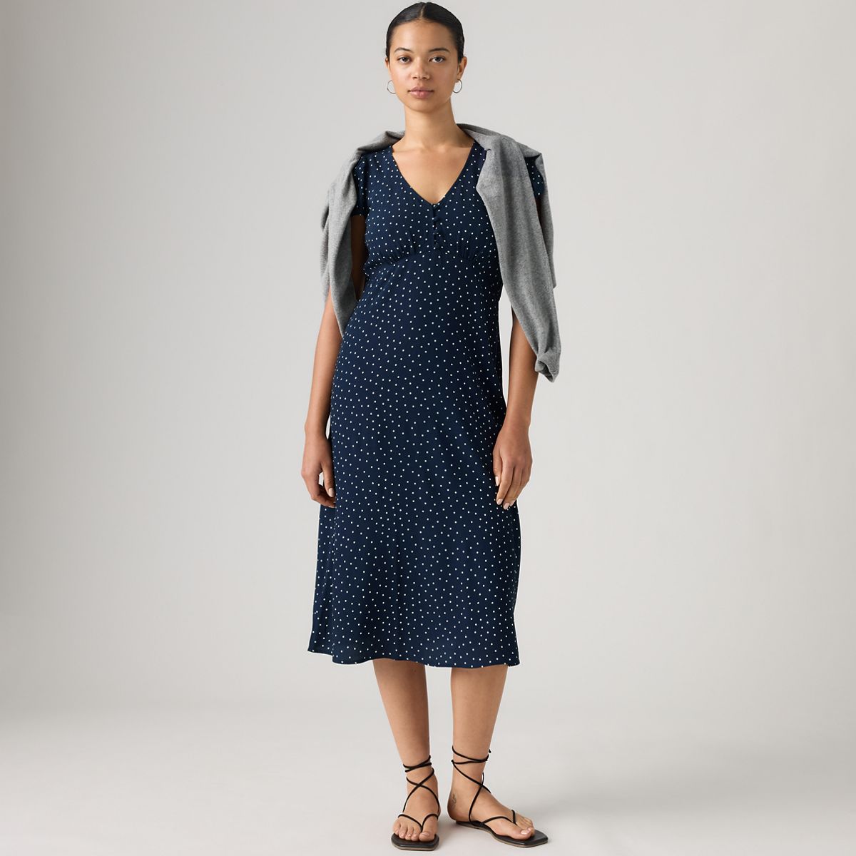 Lilith Midi Dress — Inga Dot Navy Blazer - Blue