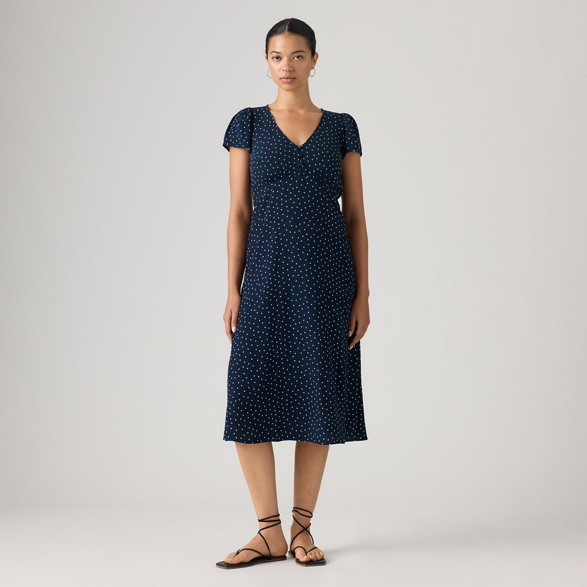 Lilith Midi Dress — Inga Dot Navy Blazer - Blue