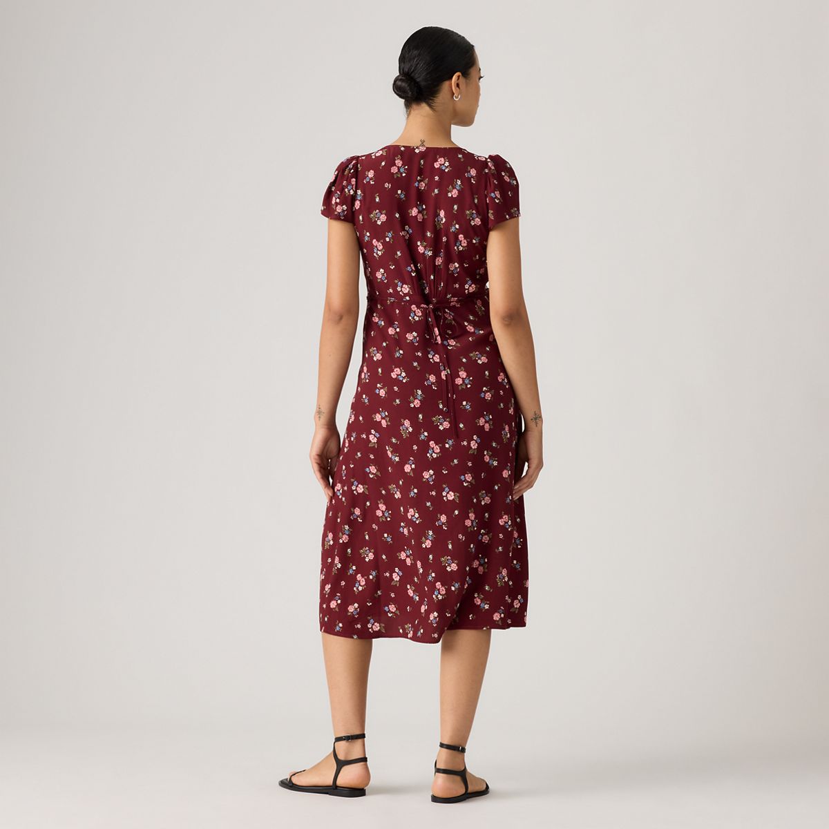 Lilith Midi Dress — Abellona Floral Cabernet - Multi-Color
