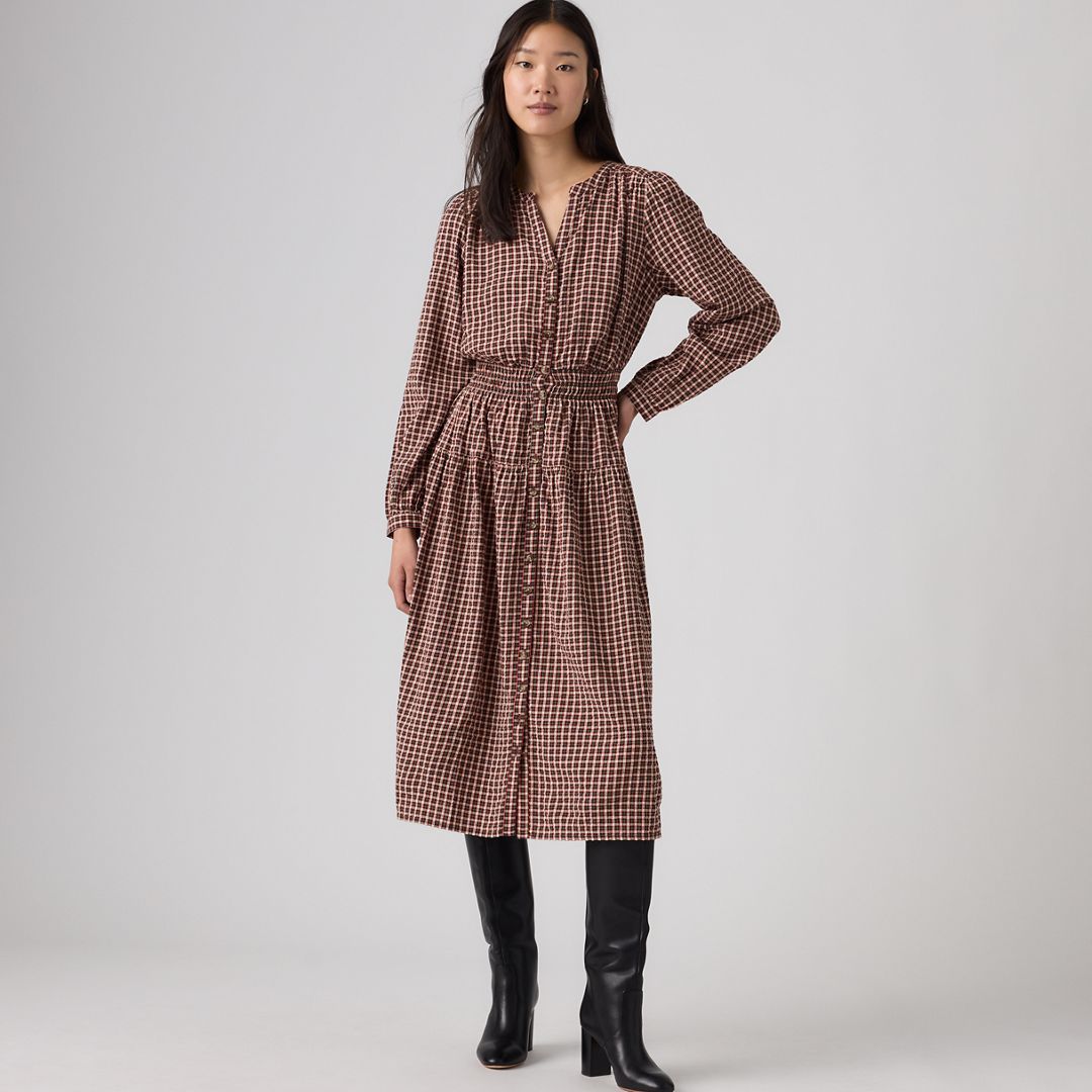 Levi's Clementine 3/4 Sleeve Midi Dress - Women's L