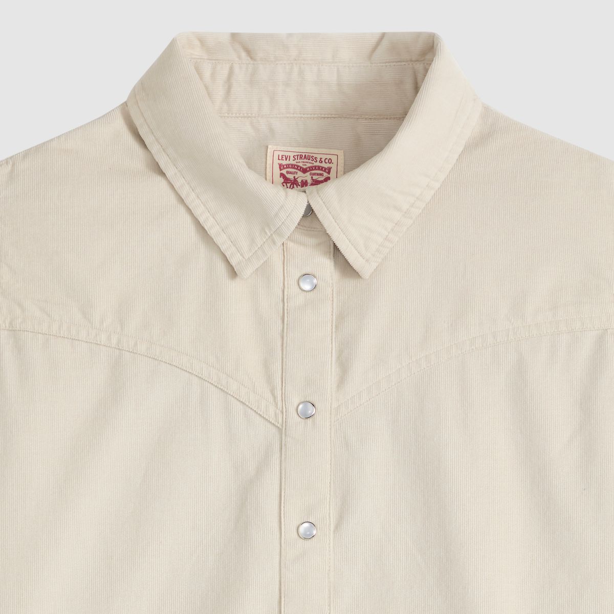 Juna Western Button Down Shirt — Rainy Day - White