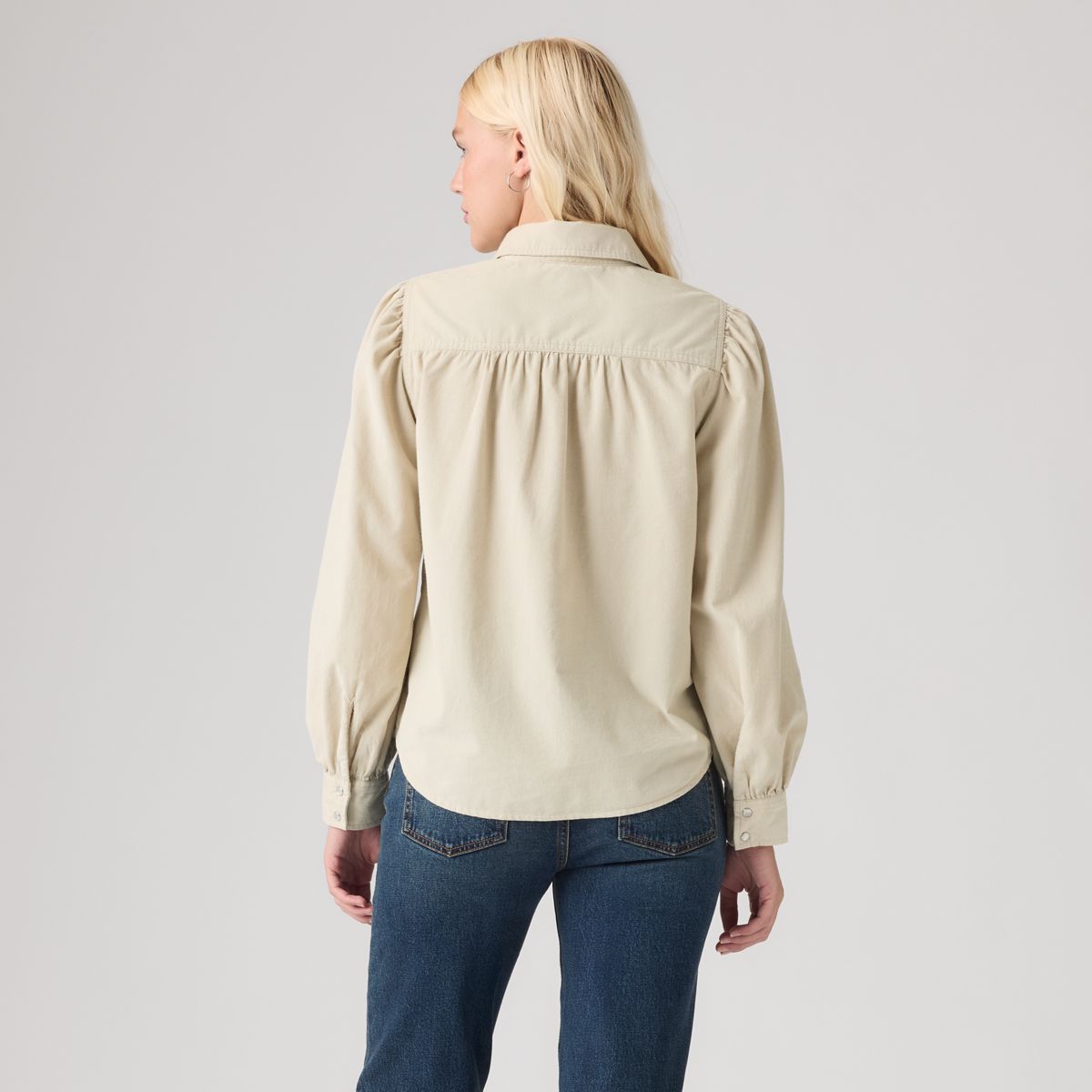 Juna Western Button Down Shirt — Rainy Day - White