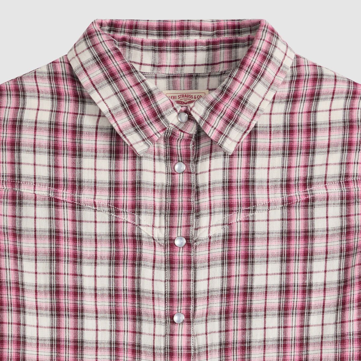 Juna Western Button Down Shirt — Poppi Plaid Tameless Rose - Pink