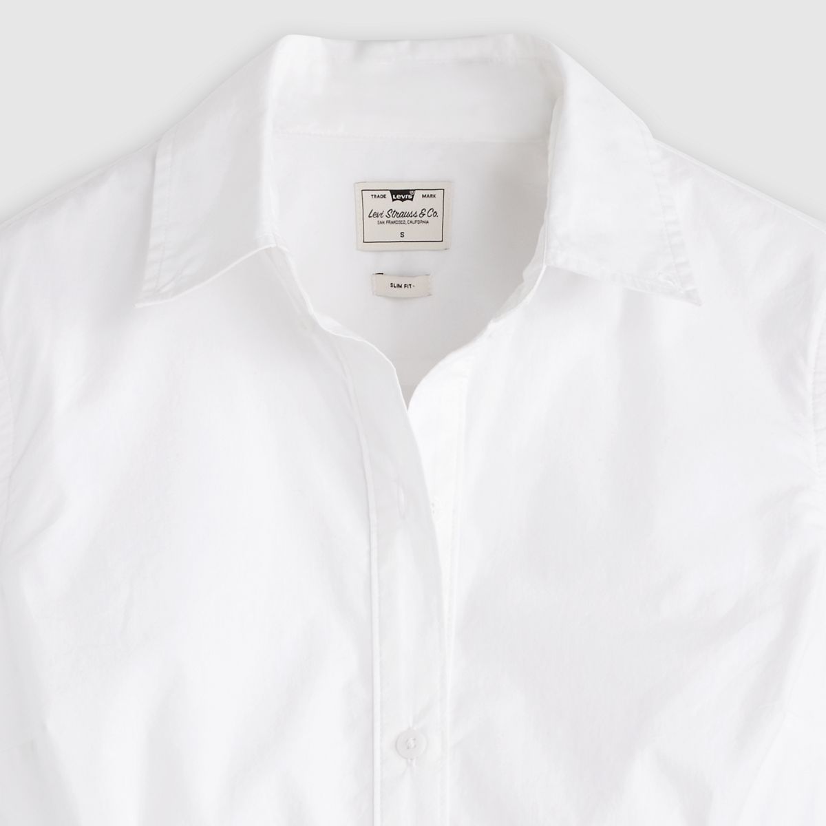 Slim Poplin Button Down Shirt — Bright White - White