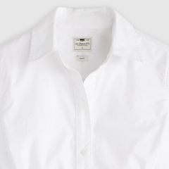 Slim Poplin Button Down Shirt — Bright White - White 6