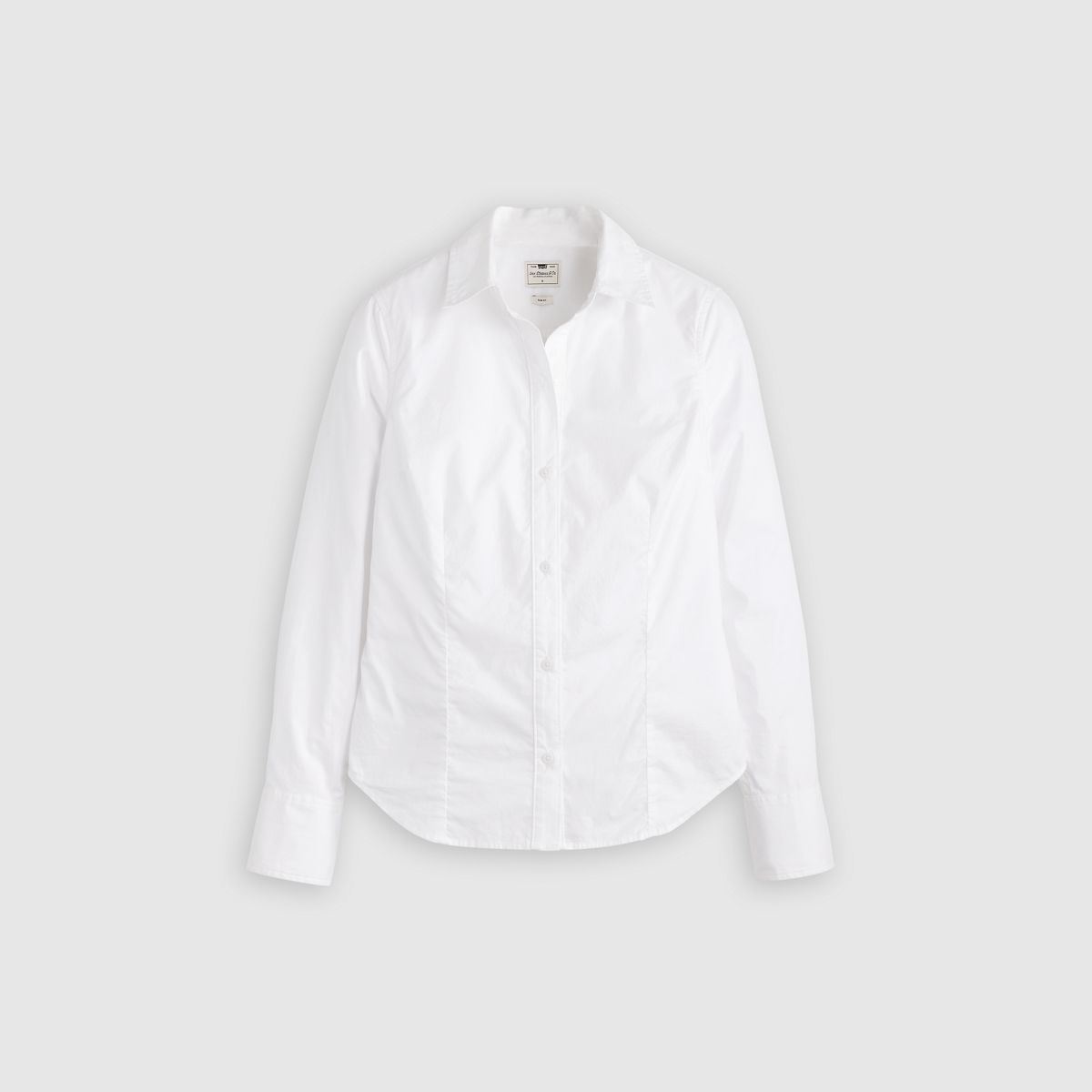 Slim Poplin Button Down Shirt — Bright White - White