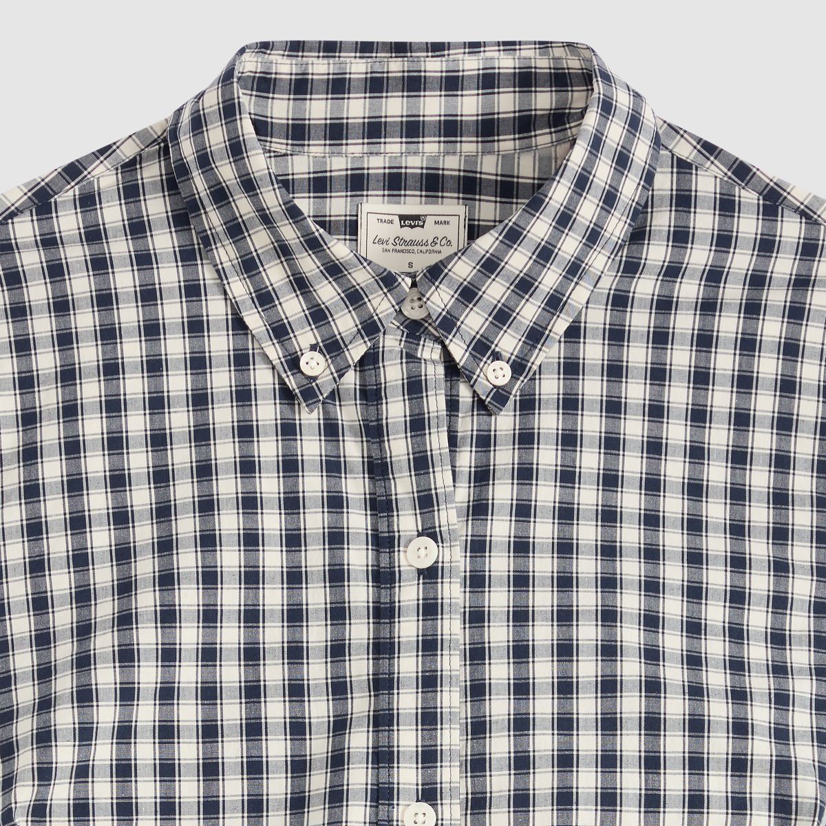 Slim Poplin Button Down Shirt — Jette Check Navy Blazer - Blue