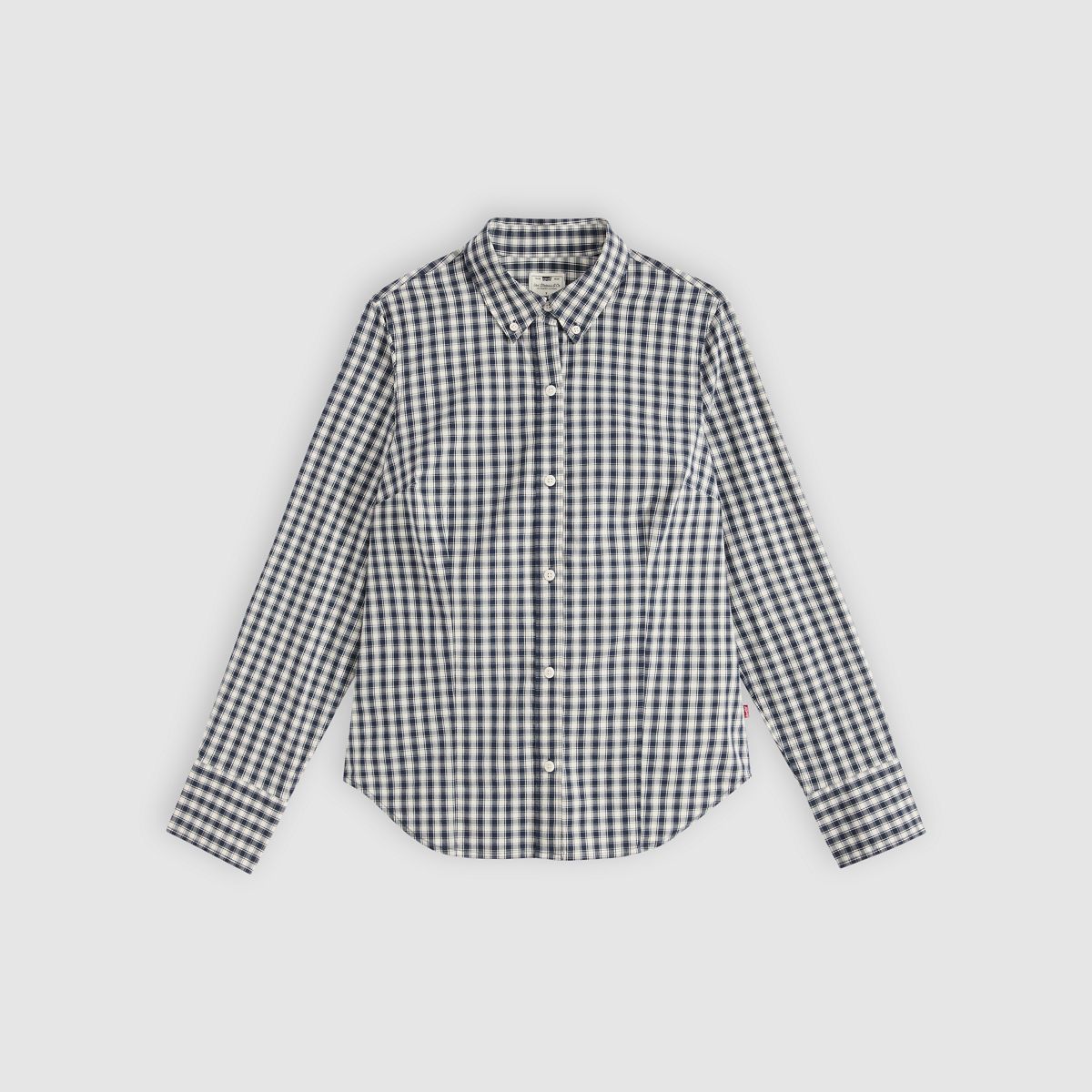 Slim Poplin Button Down Shirt — Jette Check Navy Blazer - Blue